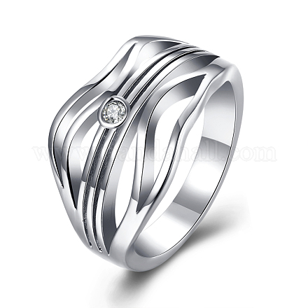 Laiton zircone cubique creux larges anneaux bande de doigt pour la fête RJEW-BB16288-7P-1