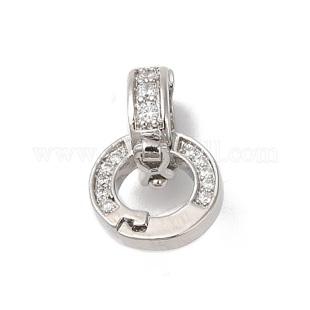 Реечное покрытие латунь микро паве прозрачный кубический цирконий твистер застежки KK-A222-05B-P-1