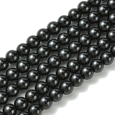Fili di perle rotonde di perle di vetro tinto ecologico HY-A002-6mm-RB080-1
