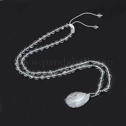 Natural Quartz Crystal Pendant Necklaces NJEW-P241-C09-1