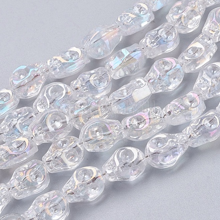 Electroplate Glass Beads Strands GLAA-K035-A-AB01-1