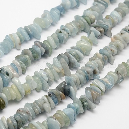 Puces aigue-marine naturelle brins de perles G-N0164-13-1