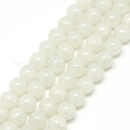 Chapelets de perles en verre craquelé peint DGLA-Q023-4mm-YS1-1