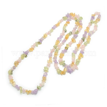 Pierres précieuses classique colliers de perles X-NJEW-L064-31-1