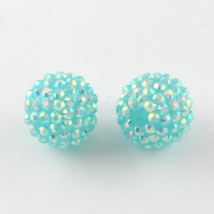 Perles de strass en résine de couleur AB RESI-S315-18x20-14-1