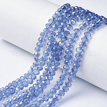 Chapelets de perles en verre transparent électrolytique EGLA-A034-T6mm-F19-1