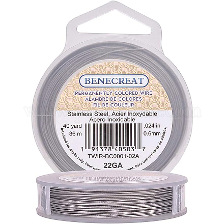 BENECREAT 36m 0.6mm 7-Strand Nylon Coated Craft Jewelry Beading Wire Tiger Tail Beading Wire for Necklaces Bracelets Ring TWIR-BC0001-02A-1