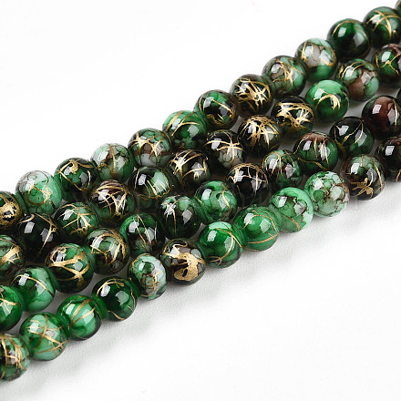 Выпечка окрашенные стеклянные бусины пряди X1-DGLA-N003-4mm-B09-1