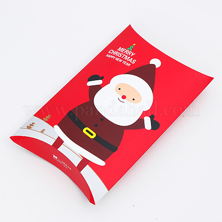 メリークリスマスキャンディーギフトボックス  包装箱  ギフトバッグ  父のクリスマス/サンタクロース  レッド  18.7x11cm CON-E020-A-01-1