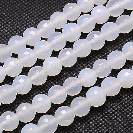 Natural White Agate Beads Strands G-G542-12mm-20-1