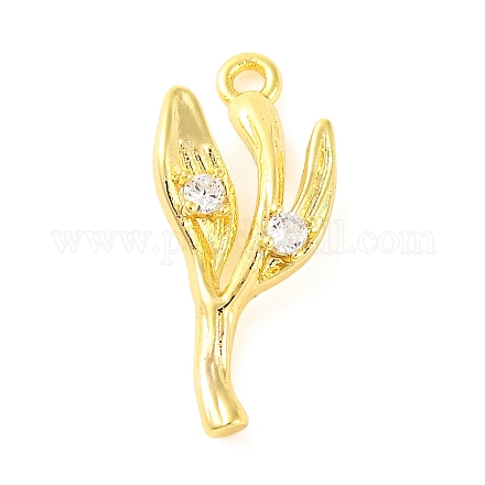 Подвески из латуни с прозрачным фианитом KK-Z051-02G-01-1