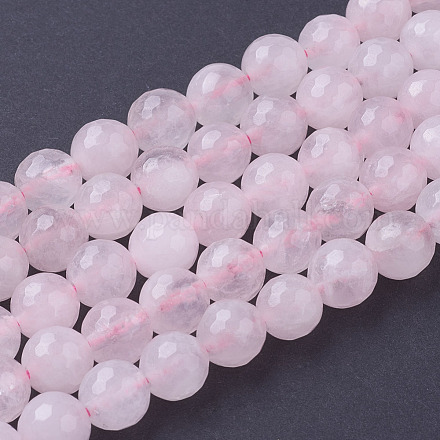 Chapelets de perles en quartz rose naturel X-G-G099-F8mm-15-1