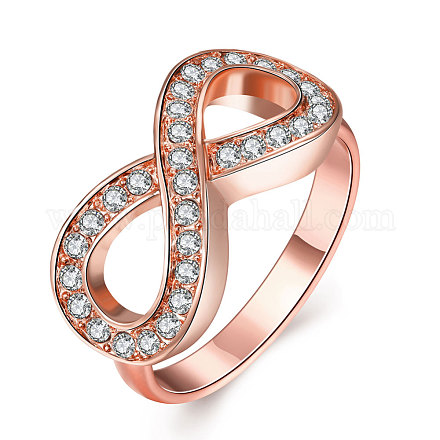 Tin Alloy Czech Rhinestone Infinity Rings For Women RJEW-BB16351-6RG-1