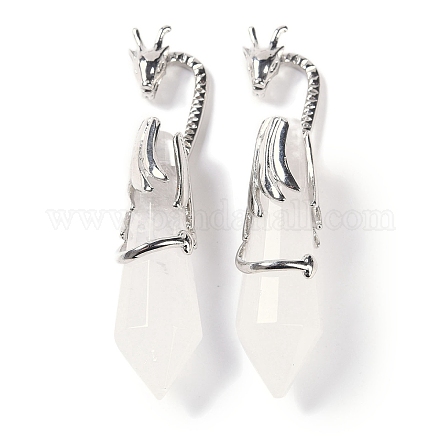 Большие подвески с ограненными заостренными пулями из натуральных кристаллов кварца G-L524-19P-09-1