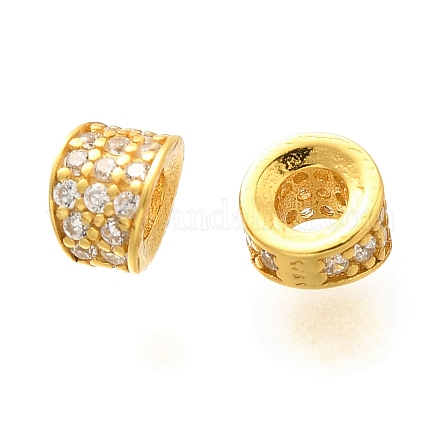 925 бусина из чистого серебра с микропаве и прозрачным фианитом STER-B006-10A-G-1