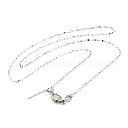 304 collar de cadena de acero inoxidable para mujer. NJEW-G104-02P-1