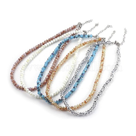 Glass Beaded Necklaces NJEW-JN02271-1
