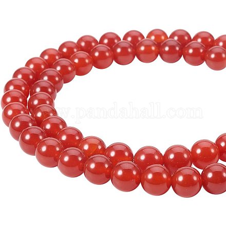 PandaHall Elite Natural Carnelian Bead Strands For Jewelry Making (1 Strands) Round G-PH0028-8mm-15-1