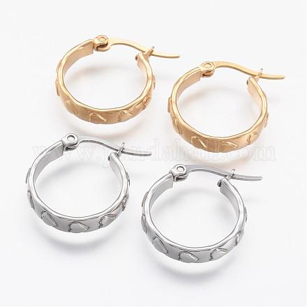 304 Stainless Steel Hoop Earrings EJEW-N0039-12-1