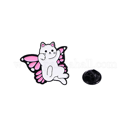 Cat with Butterfly Wing Alloy Enamel Badge Pins PW-WG81136-01-1