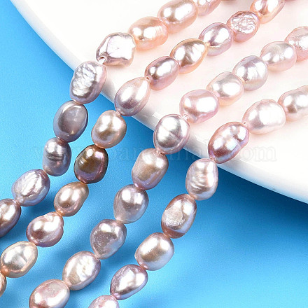 Fili di perle di perle d'acqua dolce coltivate naturali PEAR-N014-05F-1