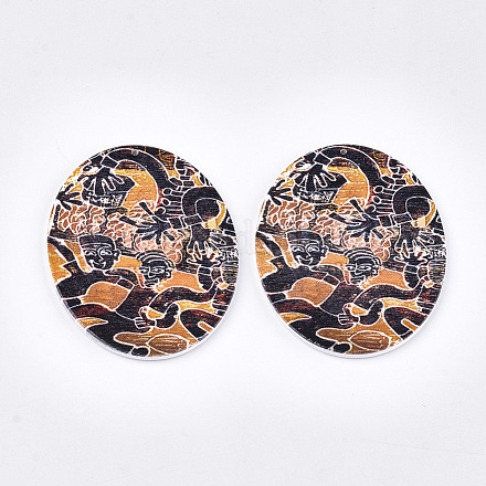 Grandi ciondoli in legno stampati WOOD-S050-11A-01-1