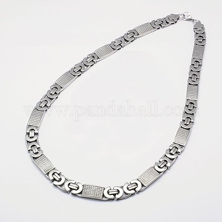 Männer Jungen byzantinische Kette Halsketten modische 201 Edelstahlketten NJEW-I010-09-1