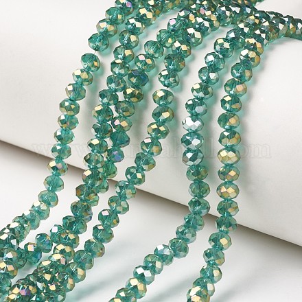 Electroplate Transparent Glass Beads Strands EGLA-A034-T6mm-T05-1