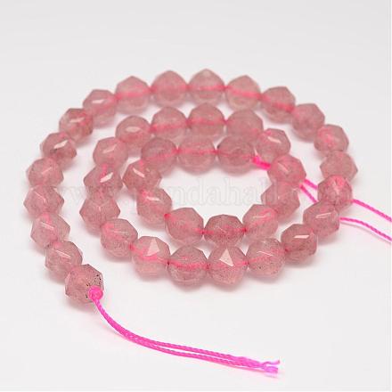Natural Strawberry Quartz Beads Strands G-K066-15B-6mm-1
