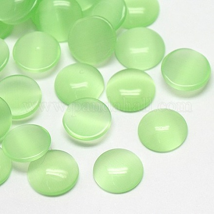 キャッツアイカボション  半円  淡緑色  10x2~3mm CE-J002-10mm-25-1