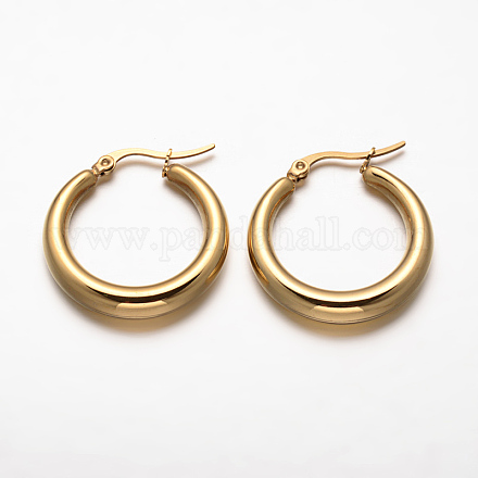 Ring 304 Stainless Steel Hoop Earrings EJEW-O032-09-1