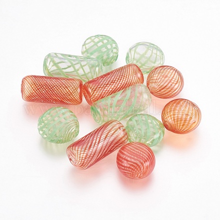 Handmade Blown Glass Beads X-BLOW-E002-03-1