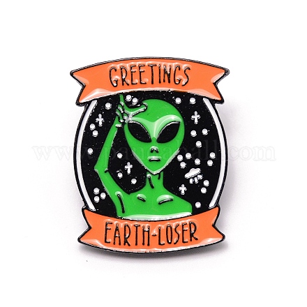 Saluti perno smaltato cartone animato alieno perdente della terra JEWB-TAC0003-02-1