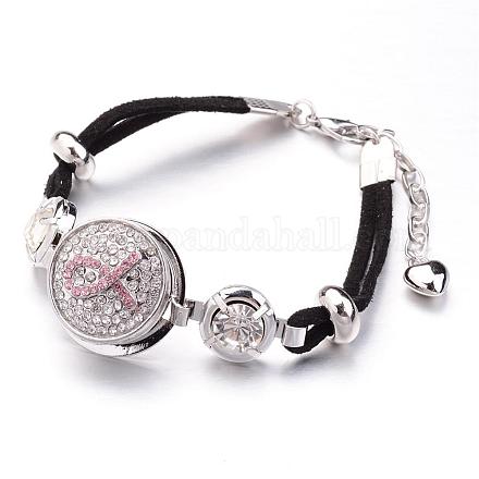 Faux Suede Snap Bracelets BJEW-JB02529-01-1