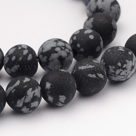 Natural Snowflake Obsidian Gemstone Beads G-J338-03-8mm-1