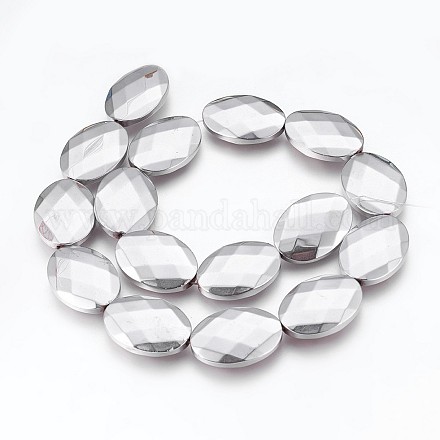 Electroplated Non-magnetic Synthetic Hematite Beads Strands G-P392-V02-1
