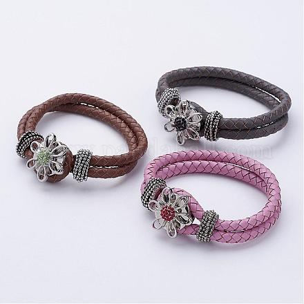 Leather Snap Bracelets BJEW-JB02573-1