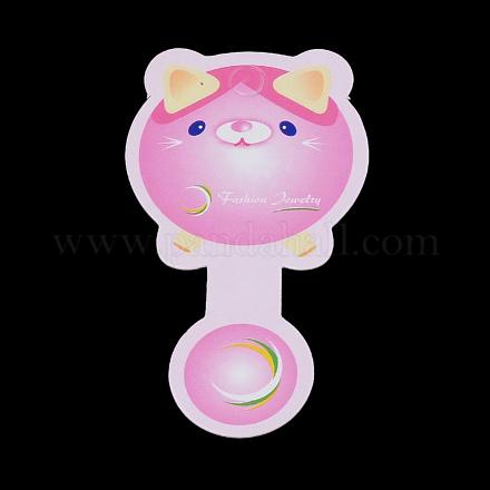 子猫の厚紙のディスプレイカード  ネックレスに使用  猫の頭  スミレ  78x43x0.3mm CDIS-S025-13-1