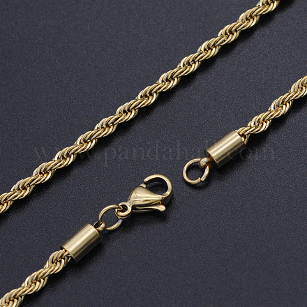 Collares de cadena de cuerda de 304 acero inoxidable NJEW-T012-03-56-G-1