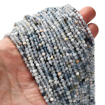 Природные Аквамарин бисер нитей LS-G-RM2025-A17-3mm-B-1