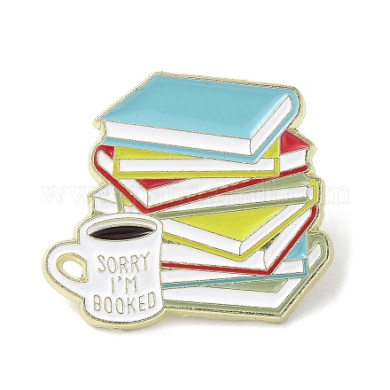 Spille smaltate creative per libri e tazze di caffè JEWB-P031-A01-1