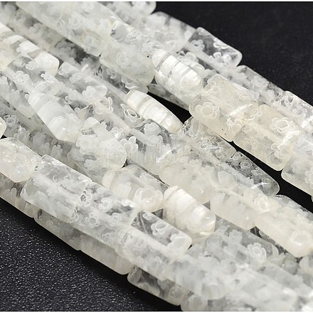 Rectangle Millefiori Glass Beads Strands LK-P024-01-1