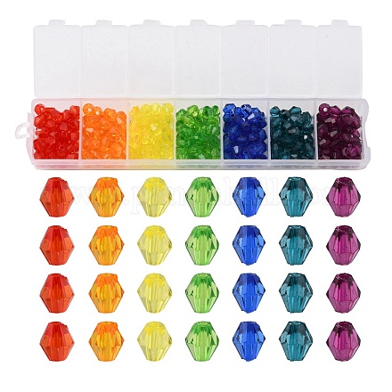 315Pcs 7 Colors Transparent Acrylic Beads TACR-YW0001-77-1