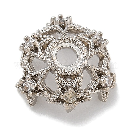 Стойка металлизированная звезда латунная микропаве прозрачные кубические циркониевые бусины колпачки KK-L224-028P-1