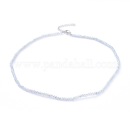 Verre plaquent colliers de perles NJEW-JN02793-07-1