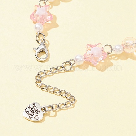 Coeur en alliage avec collier pendentif mot NJEW-FZ00004-14-1