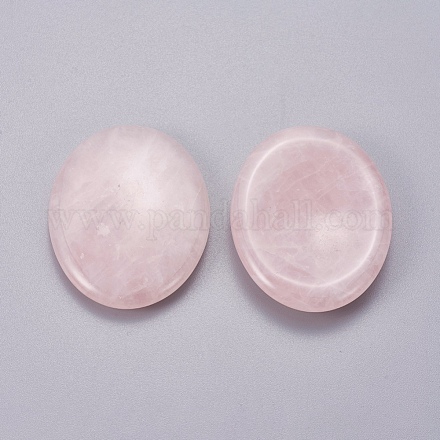 Forma ovalada natural cuarzo rosa pulgar piedra de preocupación G-I219-06B-1