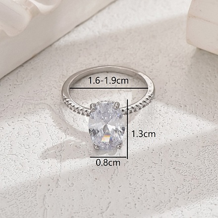 Элегантное овальное кольцо в виде яйца голубя в европейском и американском медном цирконе. MM3705-4-1