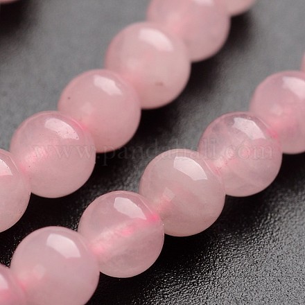 Rose naturelle pierres précieuses de quartz chapelets de perles rondes G-J333-02-4mm-1