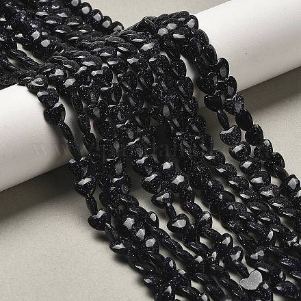 Синтетический синий авантюрин бисер нитей G-P575-C06-6mm-1